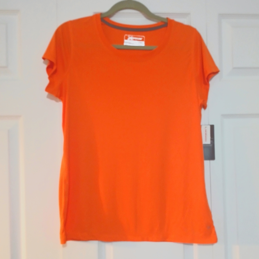 NWT Xersion Cool Systems Technology t-shirt, sz L, bright orange, 100% polyester